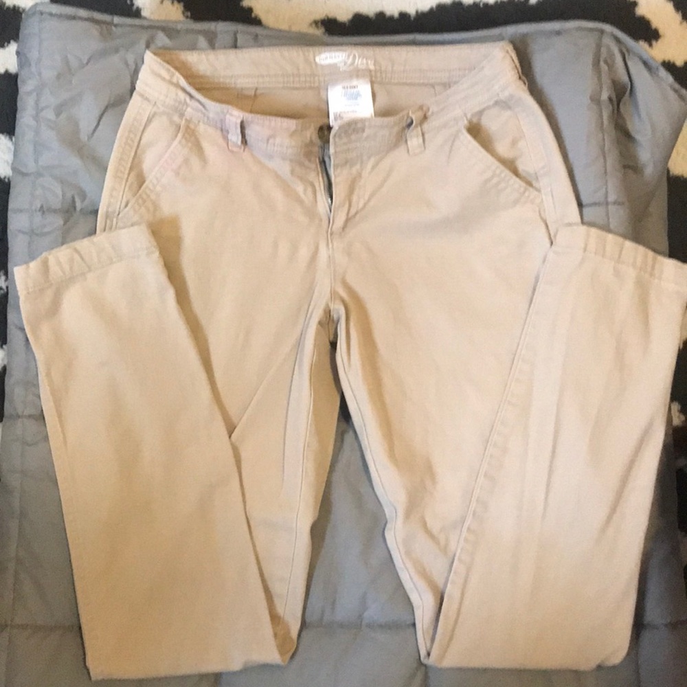 Skinny leg khaki pants from Old Navy.